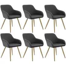 Tectake tectake® Esszimmerstuhl, gepolstert, in Cordoptik, robuste Stahlbeine, 58 x 62 x 82 cm