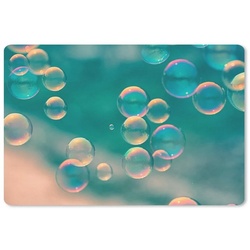 MuchoWow Mauspad Seifenblasen auf türkisem Hintergrund (1-St), Gaming, Mousepad, Büro, 27×18 cm, Mausunterlage bunt
