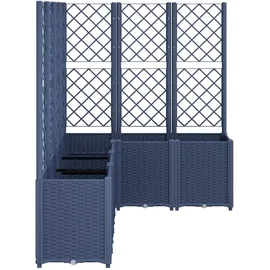 vidaXL Pflanzkübel mit Rankgitter 160 x 120 x 140 cm Blaugrau