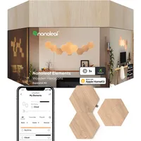 Nanoleaf Elements Hexagon Erweiterungspack (3 Panels) Holzoptik