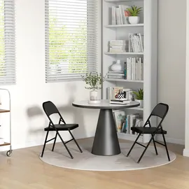 Homcom 2er-Set Klappstühle Tragbar mit Kissen Stahlbeine Kunstleder