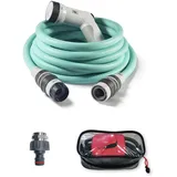 Fitt - ikon plus 15 m - Gartenschlauch, ausziehbar, kompakt, leicht und sofort einsatzbereit, mit Multifunktions-Pistole, Tippen-Adapterbuchse und