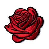 Prym Applikationen - Fashion and Home - aufbügelbar/Rose rot/schwarz ca.6,5x7cm 1 St