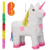 relaxdays Papierdekoration 3 tlg. Pinata Set gelb|rosa|weiß