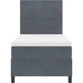 vidaXL Boxspringbett 100 x 200 cm Dunkelgrau