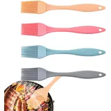 4 Stück Backpinsel Silikon,Silikonpinsel,Cake Pinsel Backen Set,Silikonpinsel Küche Kochen,Silikon Pinsel für Backen,Küchenpinsel Hitzebeständiges Brush,Pastry ölpinsel Klein,Food Gemüsepinsel