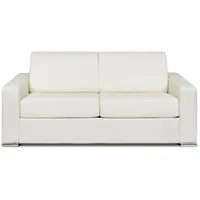 Vente-unique - Schlafsofa mit Matratze 3-Sitzer - Liegefläche 140 cm - Matratze 22 cm - Büffelleder - Weiß - CALITO