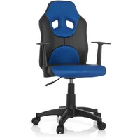 HJH Office Kid Game AL Kunstleder Schwarz/Blau höhenverstellbarer Kinderschreibtischstuhl