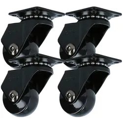 MS Beschläge 4er Set Kugelgelagert Möbelrolle Schwarz Kunststoffrolle 35mm Transportrolle