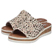 Rieker Pantolette Sommerschuh, Hausschuh, Keilabsatz, zum Schlupfen beige 40 EU