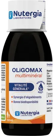 Nutergia Oligomax Multimineral Nahrungsergänzungsmittel Allgemeine Vitalität Flasche 150ml