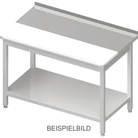 Stalgast Arbeitstisch mit Grundboden, 1000x700x850 mm, mit vertiefter PE-Schneideplatte, ohne Aufkantung, verschweißt