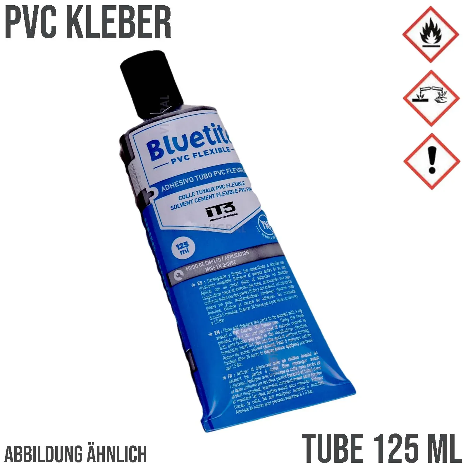 125 ml PVC Kleber Spa Pool Schwimmbad Klebe Flex Schlauch Rohr (THF frei)