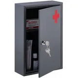 Relaxdays Medizinschrank, HxBxT: 32 x 21,5 x 8,5 cm, grau/rot