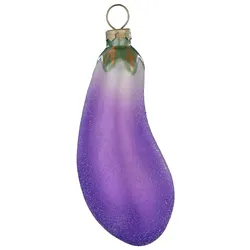Christbaumschmuck Glas 7,5cm Aubergine Figur Handbemalt Weihnachtsbaum Anhänger Weihnachten Christbaumanhänger Weihnachtsbaumschmuck Essen Frucht Lila