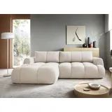 Mirjan24 Eckcouch mit Schlaffunktion 2-Sitzer Beige