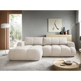 Mirjan24 Eckcouch mit Schlaffunktion 2-Sitzer Beige