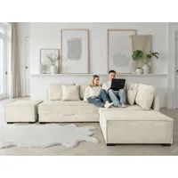 Home Affaire Eckcouch Polyester 3-Sitzer Beige