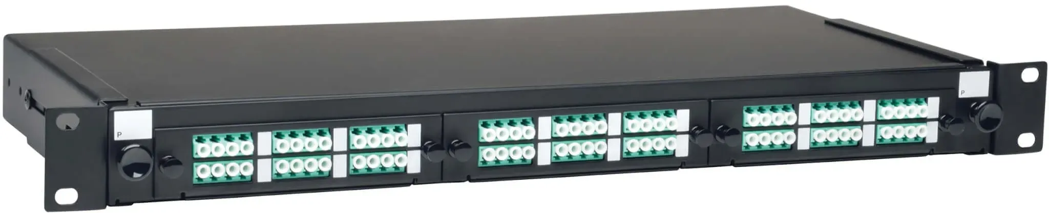 Tripp Lite N492-036-LCLC-E Glasfaser-Patch Panel-Gehäuse mit 36 Anschlüssen, 1-HE-Rack-Montage (LC/LC) N492-036-LCLC-E