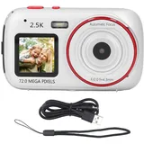 Digitalkamera für Kinder, 72 MP, 16-facher Zoom, Anti-Shake-Automatik, Kompakte Tragbare Kamera für Jungen, Mädchen, Kinder (6 Farben) (Silver)