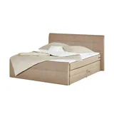 deinbett Boxspringbett mit Bettkasten Earl ¦ beige ¦ Maße (cm): B: 200 H: 110
