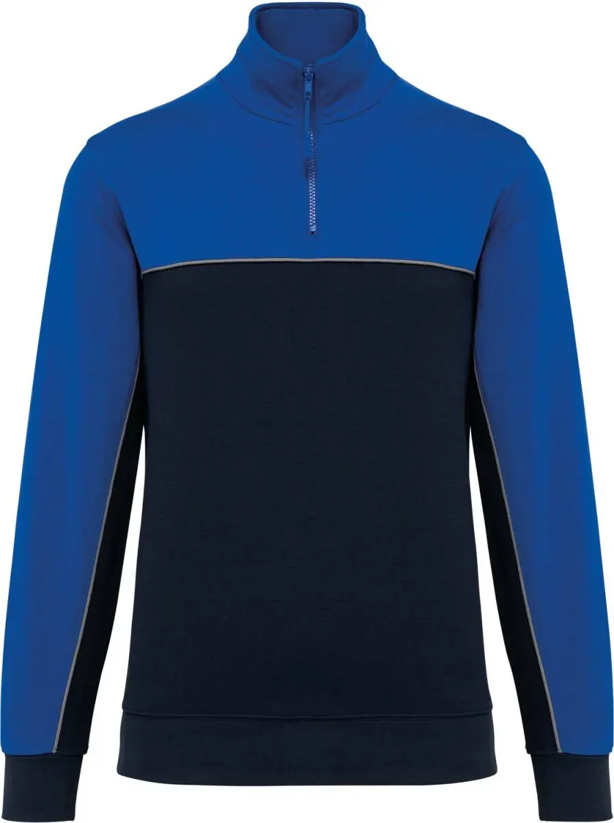 Kariban Workwear Unisex Workwear Sweater mit 1/4 Zip Sweatshirt WK404 navy/royal blue S