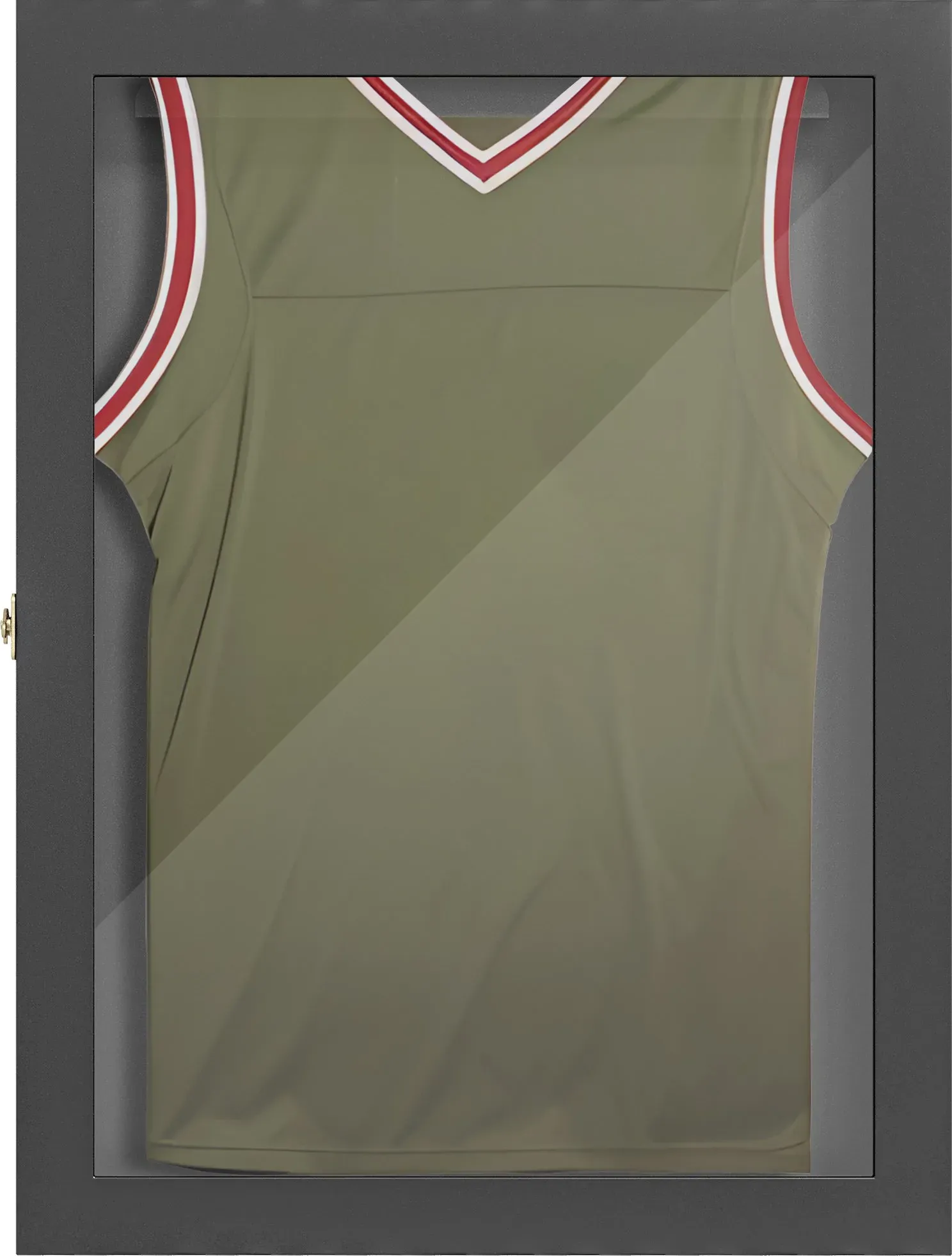HOMCOM Frame Box T-Frame Rahmen für Trikot mit Acryltür Innenfutter aus Filz 60 x 6,5 x 80 cm Schwarz   Aosom