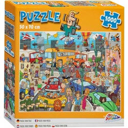 Grafix Puzzle Comic Verkehrstrubel, 1000 Teile (1000 Teile)