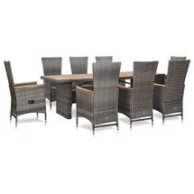vidaXL Garten-Essgruppe 9-tlg. grau 46047