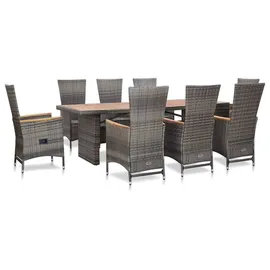 vidaXL Garten-Essgruppe 9-tlg. grau 46047