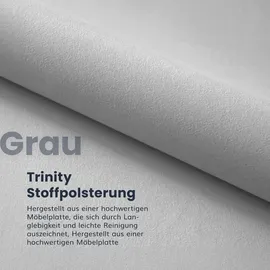 Fdm Polsterbett grau Holzwerkstoff, 140x200 cm Schlafzimmer, Betten, Polsterbetten