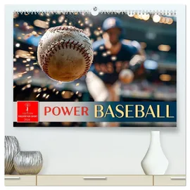 Calvendo Power Baseball (hochwertiger Premium Wandkalender 2026 DIN A2 quer), Kunstdruck in Hochglanz
