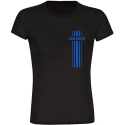 multifanshop Damen T-Shirt - Karlsruhe - Streifen - Druck blau - Frauen