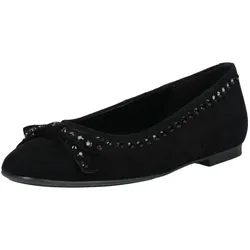 Ballerina GABOR "Gabor Ballerinas Veloursleder", Damen, Gr. 39, schwarz, Veloursleder, casual, Schuhe