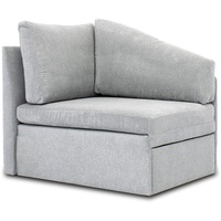 DOMO. Collection Delta Sofa, Schlafsofa, Schlafsessel, Gästebett, tiny couch, Ecksessel, hellgrau, 116x81x83 cm