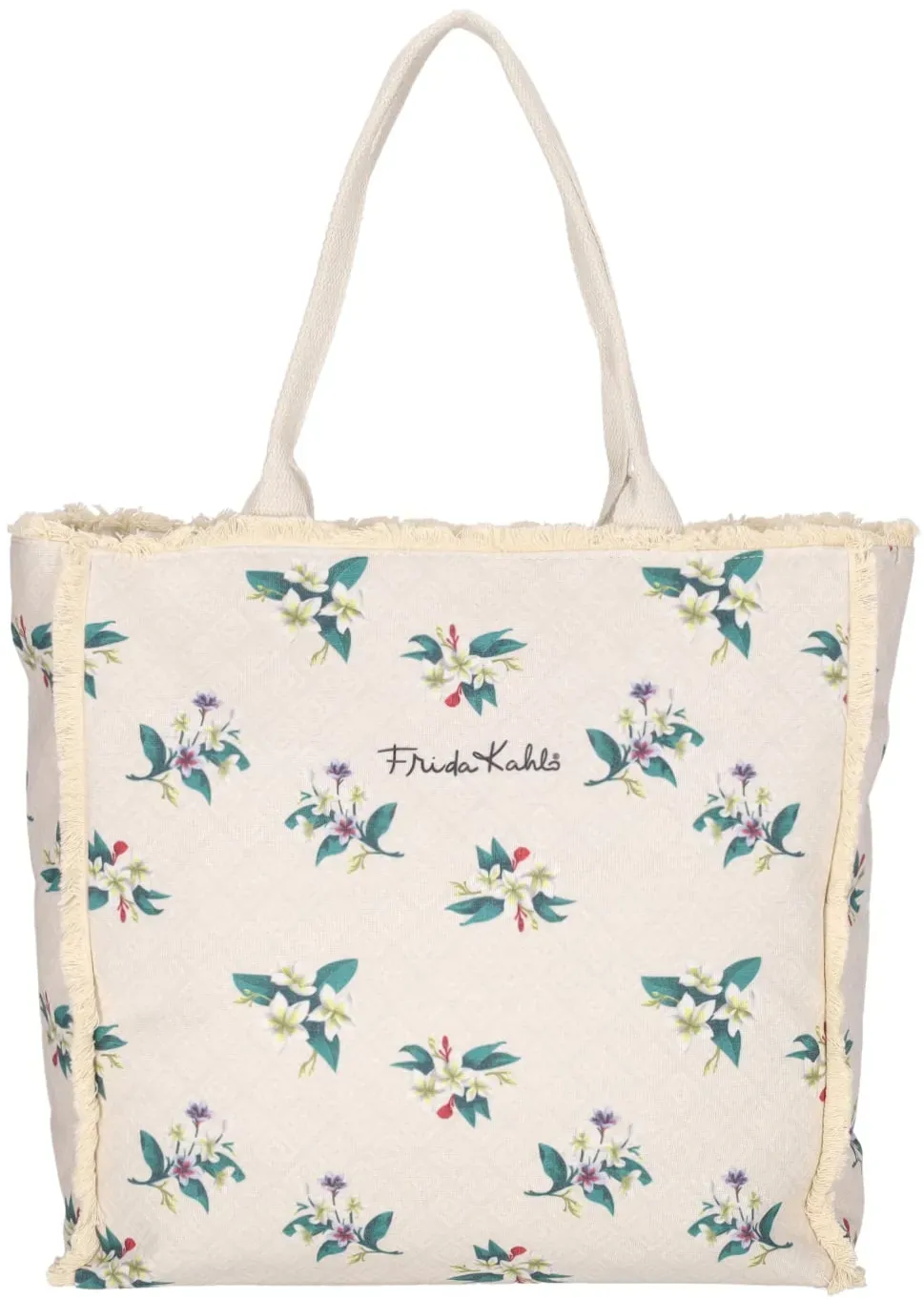 Frida Kahlo Shopper 62211 Tote Bag grau gemustert + blumen
