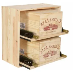 PROREGAL Modulares Weinregal VINCELLAR MOD | HxBxT 60x60x30cm | Modul für 12 Flaschen oder Weinkisten | Massives Kiefernholz | Natur | Flaschenregal