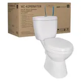 Sanicomfort Stand-WC mit WC-Sitz Weiß spülrandlos