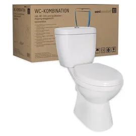 Sanicomfort Stand-WC mit WC-Sitz Weiß spülrandlos