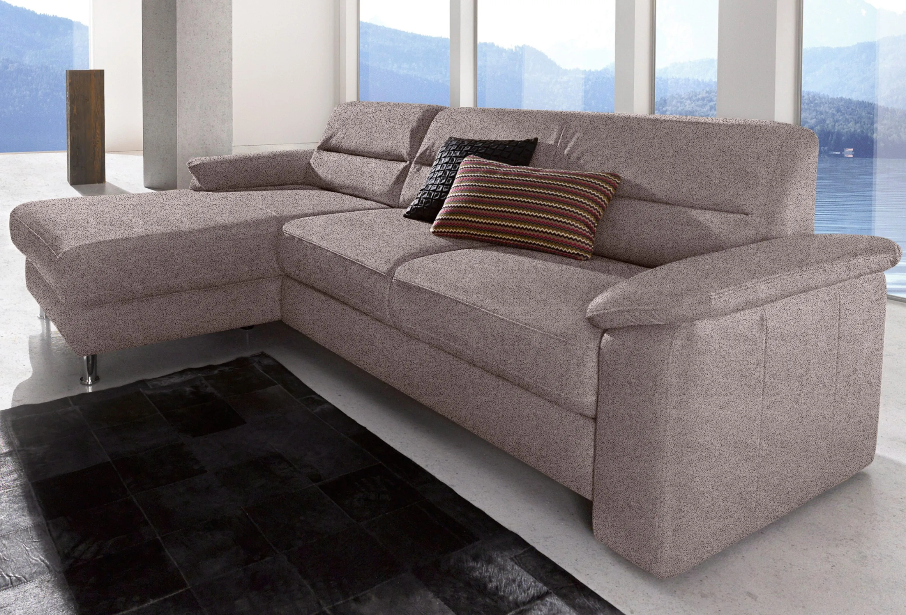 sit&more Ecksofa »Top Ascara L-Form«, inklusive Boxspring/Federkern-Polsterung, komfortablem Federkern sit&more grau