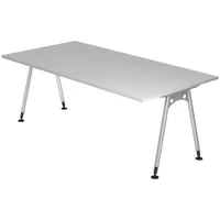 Bümö Schreibtisch Grau, Nachbildung, Rechteckig, 200x72x100 cm, FSC Mix,