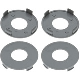 4 Nabenkappen Ø 60,0 mm - 57,0 mm / flach gelocht grau