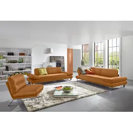 W.Schillig Couch Leder 2-Sitzer Gelb