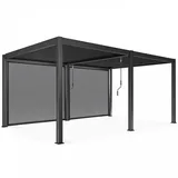Oviala Pergola, Grau, Metall, Rechteckig, 266x250x574 cm, Sonnen- & Sichtschutz, Pavillons & Pergolas, Pergolas
