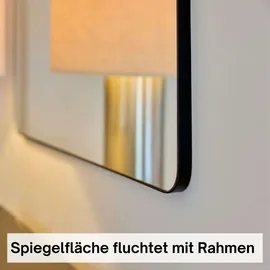 Loevschall Refine Wandspiegel rechteckig – eleganter Designspiegel mit edlem", schwarz, B:45cm H:90cm T:1,5cm, Spiegelglas, Spiegel, Rahmen in vielen Größen & Farben für Bad, Flur & Schlafzimmer