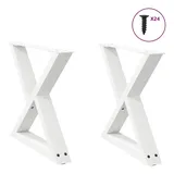 vidaXL Couchtischbeine 2 Stk. Weiß 60x(42-43,3) cm Stahl