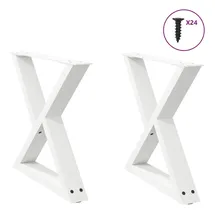 vidaXL Couchtischbeine 2 Stk. Weiß 60x(42-43,3) cm Stahl