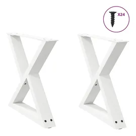 vidaXL Couchtischbeine 2 Stk. Weiß 60x(42-43,3) cm Stahl