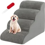 Haustiertreppe aus Schwamm, Hundetreppe mit Waschbar Bezug, rutschfeste Hunderampe für kleine Hunde und Katzen zum Klettern auf Hochbetten und Sofas,