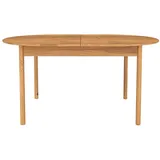 Lomadox Esstisch PORI-165, oval, ausziehbar, 140/185x80 cm, Eiche massiv geölt braun 140 cm x 77 cm x 80 cm